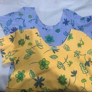 2 Fresh Produce Large maxi dresses lavender & yellow 100% cotton